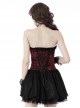 Gothic Style Red Off Shoulder Metal Cross Zipper Cross Strap Black Sexy Tube Top Waist Mini Dress