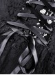 Gothic Style Retro Ruffled Low Collar Lace Short Front Long Back Hem Sexy Black Suspender Dress