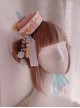 Chinese Style Qing Dynasty Pink Little Zombie Halloween Cosplay Cute Sweet Lolita Talisman Hair Clips Tassel Hat