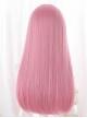 Two Dimensions Comic Style Cosplay Flat Bangs Cute Pink Long Straight Hair Sweet Lolita Full Head Wig