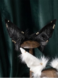 Egyptian Style Dusk Simulated Jackal Plush Cat Golden Jewelry Decorative Ears Abinus Classic Lolita Headband