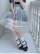 Miss Yunai Series Cute Girlish Daily Elegant Pleated Webbing Bowknot Pearl Sweet Lolita Round Toe Medium High Heel Shoes