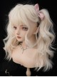 Japanese Style Harajuku Soft Girl Long Light Linen Golden Curly Bangs Hair Sweet Lolita Full Head Blonde Wig