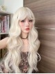 Japanese Style Harajuku Soft Girl Long Light Linen Golden Curly Bangs Hair Sweet Lolita Full Head Blonde Wig