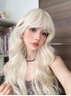 Japanese Style Harajuku Soft Girl Long Light Linen Golden Curly Bangs Hair Sweet Lolita Full Head Blonde Wig