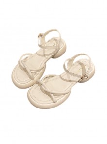 French Style Daily Vacation Summer Fairy Style Casual Elegant Classic Lolita White Stylish Sandals