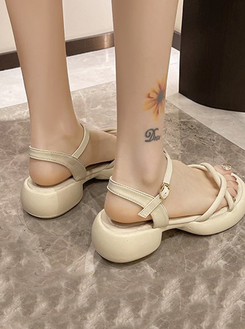 French Style Daily Vacation Summer Fairy Style Casual Elegant Classic Lolita White Stylish Sandals