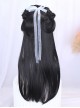 Chinese Style Hanfu Fairy Ancient Costume Hairstyle Hairpin Accessory Black Long Straight Braiding Hair Classic Lolita Wig