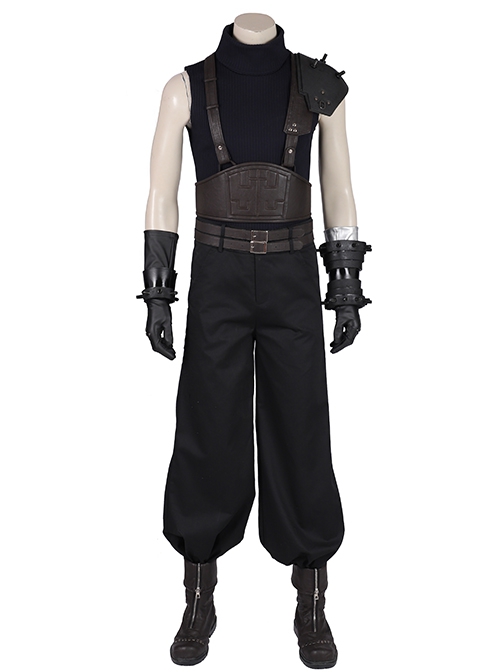 Final Fantasy VII Remake Halloween Cosplay Cloud Strife Dark Blue Version Costume Dark Blue Vest