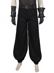 Final Fantasy VII Remake Halloween Cosplay Cloud Strife Dark Blue Version Costume Black Trousers