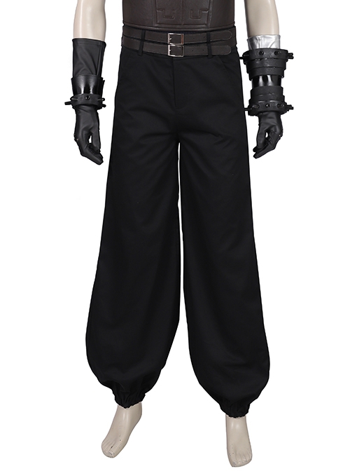 Final Fantasy VII Remake Halloween Cosplay Cloud Strife Dark Blue Version Costume Black Trousers