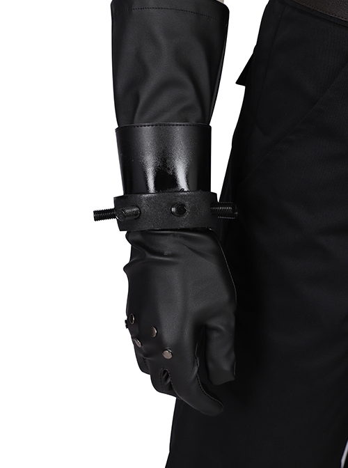 Final Fantasy VII Remake Halloween Cosplay Cloud Strife Dark Blue Version Accessories Black Wrist Guard Components And Gloves