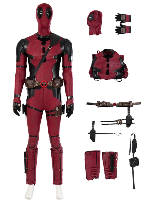 Movie Deadpool 3 Halloween Cosplay Wade Winston Wilson Costume Set Without Shoes Without Props