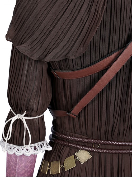Game Elden Ring Halloween Cosplay Malenia Outfit Costume Brown Dress