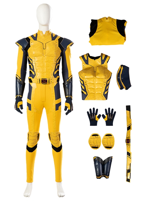 Movie Deadpool 3 Halloween Cosplay James Howlett Wolverine Costume Set Without Boots Without Wolf Paws