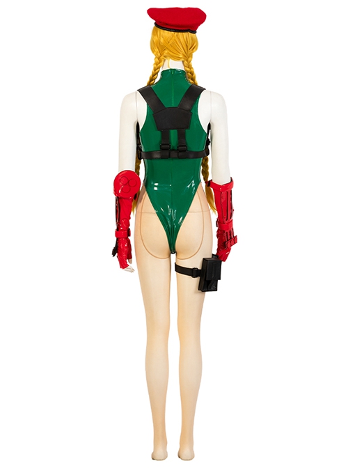 Game Street Fighter Halloween Cosplay Cammy White Costume Green Bikini Full Set