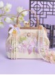 Quiet Iris Series Chinese Style Elegant Element Embroidery Cheongsam Pearl Tassel Pendant Classic Lolita Lapel Bag