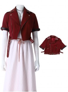 Crisis Core Final Fantasy VII Halloween Cosplay Aerith Gainsborough New Version Costume Red Jacket