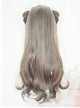 Gentle Flax Gray Partial Hair Dye Pink Fluffy Airy Bangs Big Wave Long Curly Hair Classic Lolita Full Head Wig