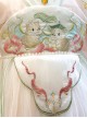 Cute New Chinese Folk Style Pink Flower Fairy Lotus Leaf Hamster Embroidery Cloud Shoulder Sweet Lolita Chiffon Kid Dress
