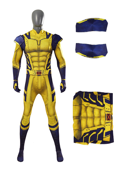 Movie Deadpool 3 Halloween Cosplay James Howlett Wolverine Costume Bodysuit Set Without Wolf Paws