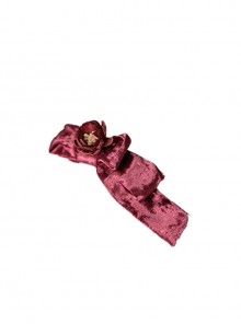 Rose Pink Gorgeous Noble Rose Doll Sense Velvet Reflective Satin Elegant Ribbon Bowknot Sweet Lolita Side Clip