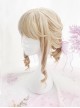 Daily Elegant Light Golden Color Flat Bangs Sweet Lolita Girly Lively Cute Roman Roll Short Curly Hair Wig
