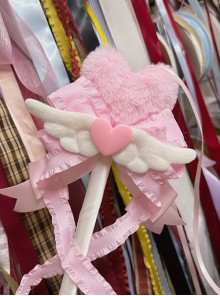 Fantasy Magical Girl Stage Property Ribbon Bowknot Sweet Lolita Plush Cute Heart Shape Star Wings Magic Wand