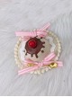 Simulation Handmade Chocolate Jam Cake Ribbon Bowknot Golden Spoonsweet Lolita Small Round Hat