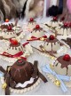 Simulation Handmade Chocolate Jam Cake Ribbon Bowknot Golden Spoonsweet Lolita Small Round Hat