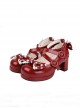 POP Candy Series Retro Doll Polka Dot Bowknot Cross Strap Sweet Lolita Round Head High Heal Lady Shoes