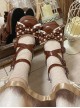 POP Candy Series Retro Doll Polka Dot Bowknot Cross Strap Sweet Lolita Round Head High Heal Lady Shoes