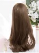 Elegant Japanese Style Cute Flaxen Brown Natural Everyday Water Ripple Long Curly Hair Classic Lolita Full Head Wig