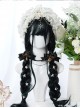 Cicada Chirping Series Black Dark Green Water Ripple Micro Curl Versatile Retro Elegant Classic Lolita Long Curly Hair Wig