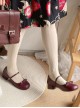 Doll Series Matte Retro Little Bowknot Thin Shoelaces Sweet Lolita Middle Heel Round Toe Mary Jane Shoes