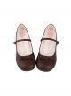 Doll Series Matte Retro Little Bowknot Thin Shoelaces Sweet Lolita Middle Heel Round Toe Mary Jane Shoes