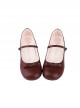 Doll Series Matte Retro Little Bowknot Thin Shoelaces Sweet Lolita Middle Heel Round Toe Mary Jane Shoes