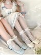 Doll Series Matte Retro Little Bowknot Thin Shoelaces Sweet Lolita Middle Heel Round Toe Mary Jane Shoes