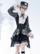 Wonderful Trick Series Ouji Fashion Black White Stripes Retro Elegant Prince Department Long Sleeve Shirt Short Pants Set