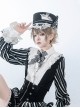 Wonderful Trick Series Retro Elegant Prince Style Ouji Fashion Black White Stripes Gorgeous Lace Hat