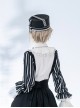 Wonderful Trick Series Retro Elegant Prince Style Ouji Fashion Black White Stripes Gorgeous Lace Hat