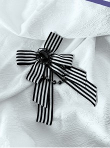 Wonderful Trick Series Ouji Fashion Black White Stripes Sweet Cool Versatile Accessory Lolita Brooch