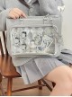 College Style American Retro Diamond Plaid Transparent Layer Peripheral Display School Lolita Crossbody Handheld Shoulder Bag