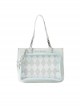 College Style American Retro Diamond Plaid Transparent Layer Peripheral Display School Lolita Crossbody Handheld Shoulder Bag