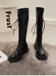 British Style Versatile Handsome Strappy Tall Ouji Fashion Punk Lolita Round Toe Thick Bottom Knight Martin Boots