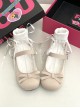 Korean Style Spring Fashion Cute Doll Sense Ribbon Bowknot Cute Round Toe Sweet Lolita Low Heels Mary Jane Shoes