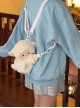 Little White Lamb Hug Soft Cute Sweet Kawaii Fashion Cartoon Plush Sheep Toy Crossbody Bag Dolly Backpack