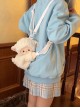 Little White Lamb Hug Soft Cute Sweet Kawaii Fashion Cartoon Plush Sheep Toy Crossbody Bag Dolly Backpack
