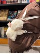 Little White Lamb Hug Soft Cute Sweet Kawaii Fashion Cartoon Plush Sheep Toy Crossbody Bag Dolly Backpack