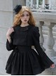 Night Traveller Series Black Asymmetrical Design Refined Round Neck Elegant Classic Lolita Loose Puff Sleeves Short Coat